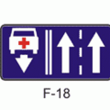 Znak drogowy uzupełniający F-18