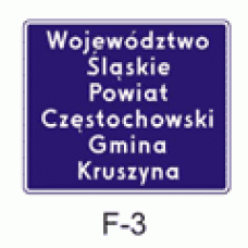 Znak drogowy uzupełniający F-3